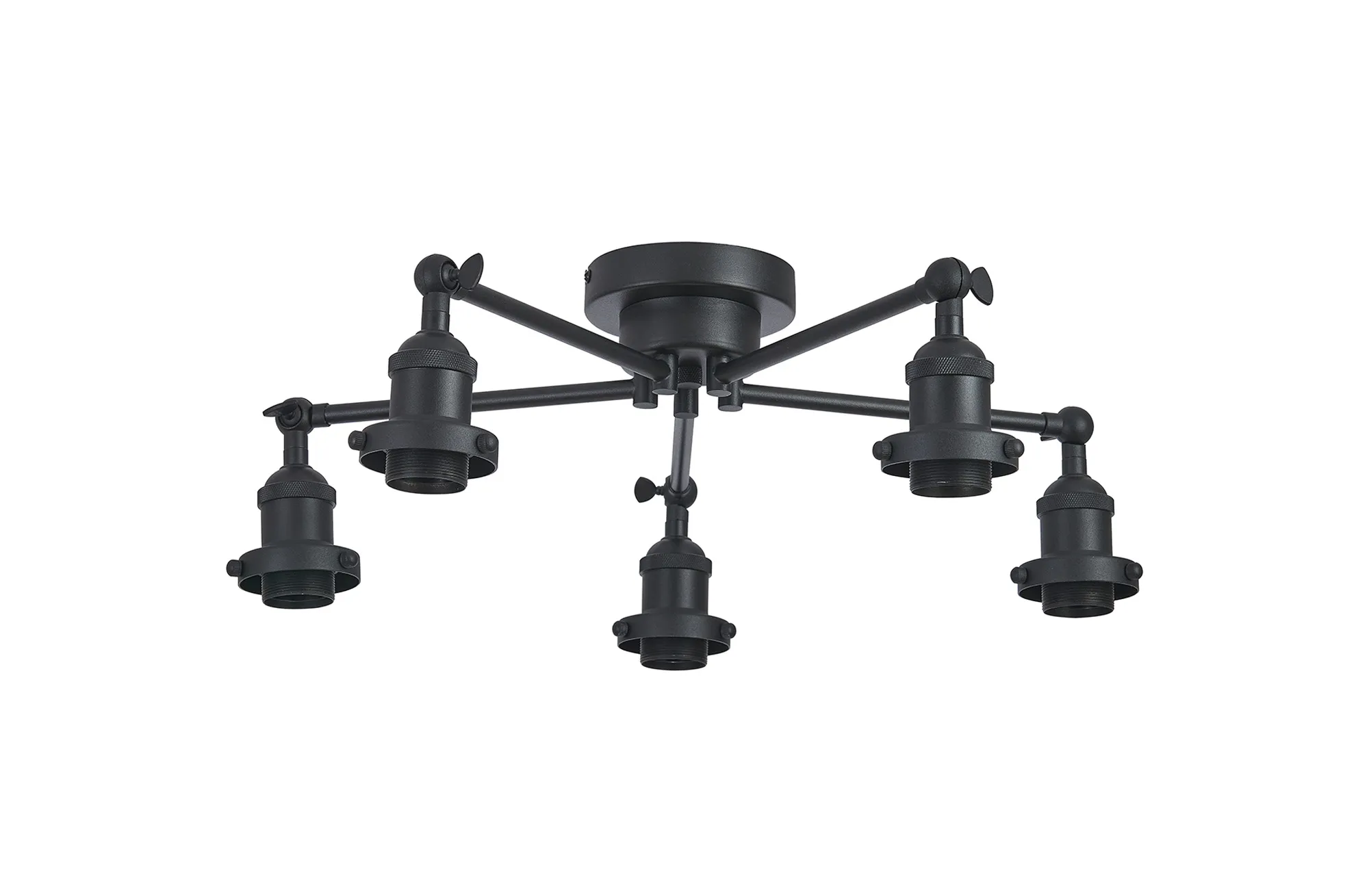 D1028BL  Dreifa Curved Round Ceiling (FRAME ONLY), 5 x E27, Satin Black